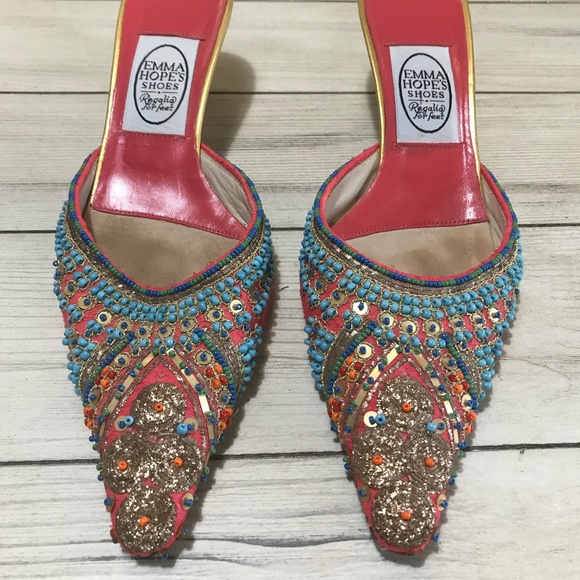 Emma Hope Beaded Mules Size 39 1/2 - Picture 2 of 11